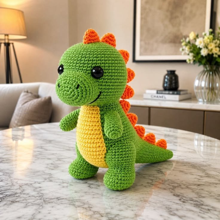 Dinossauro de amigurumi